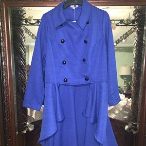 Blue high low jacket